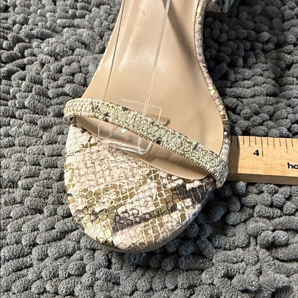 SHEIN Beige Snake Print Block Heels - Picture 5 of 8